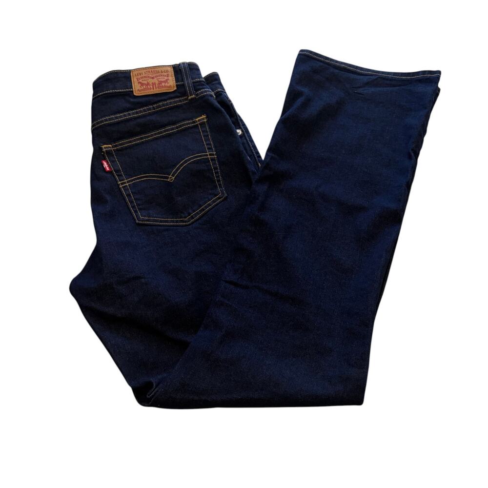 Levi's 725 High Rise Bootcut Jeans Women's W30 L32 Dark Wash Stretch Denim